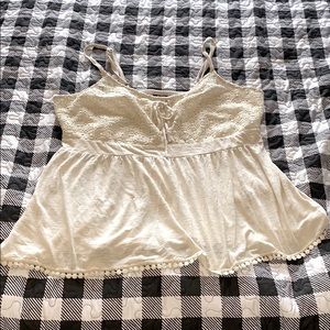 CROCHET BODICE BABYDOLL TANK TOP